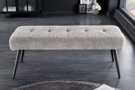 Bancă BOUTIQUE 100 cm bouclé șampanie gri-bej [3]