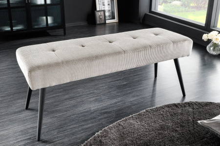Bancă BOUTIQUE 100 cm, cordon, gri deschis [2]