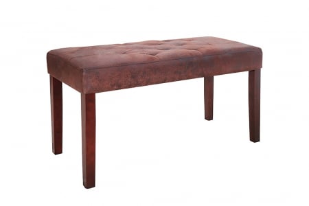 Bancă  CAMBRIDGE 90 cm, aspect Chesterfield, maro 