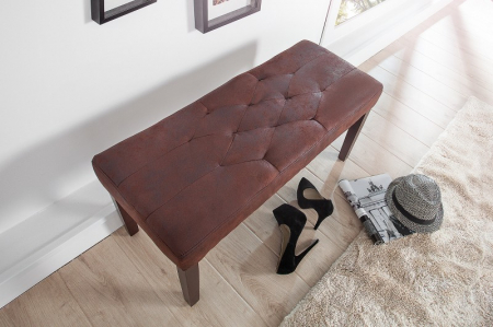 Bancă  CAMBRIDGE 90 cm, aspect Chesterfield, maro  [2]