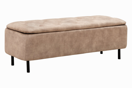 Scaune & fotolii - Bancă de sufragerie EN VOGUE 120 cm cu spațiu de depozitare, catifea bej