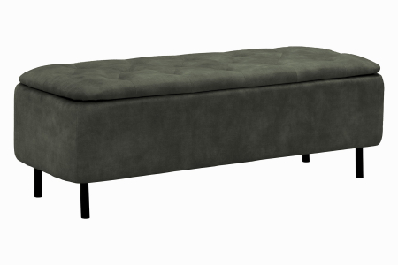Scaune & fotolii - Bancă de sufragerie EN VOGUE 120 cm cu spațiu de depozitare, catifea verde închis