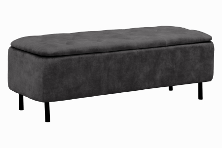 Scaune & fotolii - Bancă de sufragerie EN VOGUE 120 cm cu spațiu de depozitare, gri catifea
