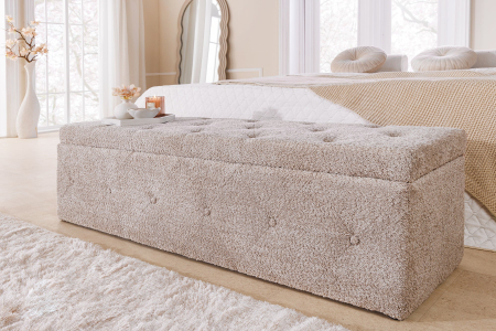 Bancă EXTRAVAGANCIA 140 cm bouclé șampanie gri [3]