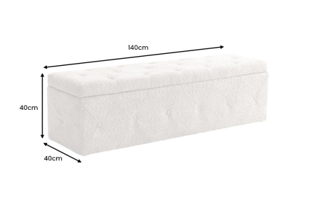 Bancă EXTRAVAGANCIA 140 cm bouclé șampanie gri [12]