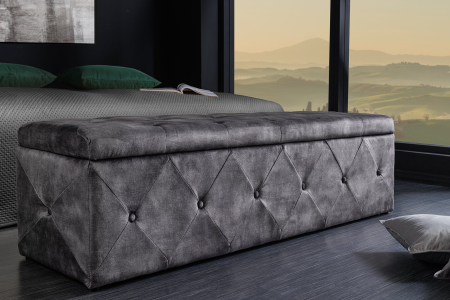 Bancă EXTRAVAGANCIA 140 cm microfibră gri antic [3]
