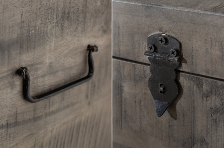Bancă FACTORY LOFT 115 cm din lemn de mango, gri [5]
