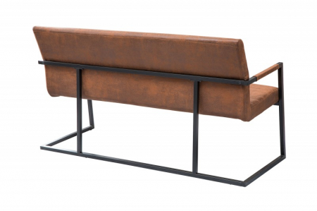 Bancă LOFT 160 cm cu spătar si tapiterie din microfibră, maro [3]