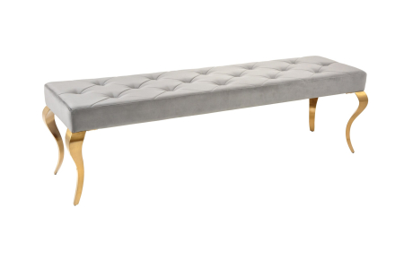 Bănci - Bancă MODERN BAROCK 170 cm catifea gri picioare aurii