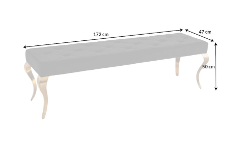 Bancă MODERN BAROCK 170 cm catifea neagră picioare aurii [7]