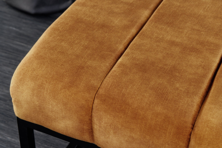 Bancă PETIT BEAUTÉ 110 cm catifea galben muștar [6]