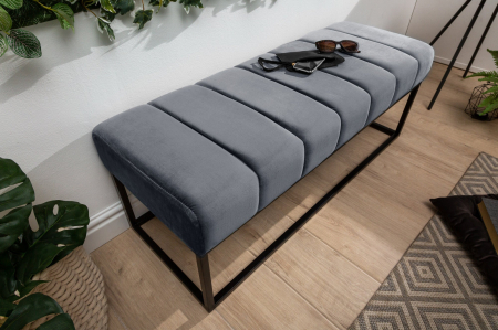 Bancă PETIT BEAUTE 110 cm catifea gri argintiu [4]