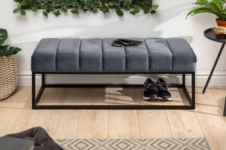 Bancă PETIT BEAUTE 110 cm catifea gri argintiu [5]