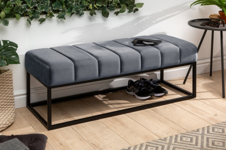 Bancă PETIT BEAUTE 110 cm catifea gri argintiu [2]