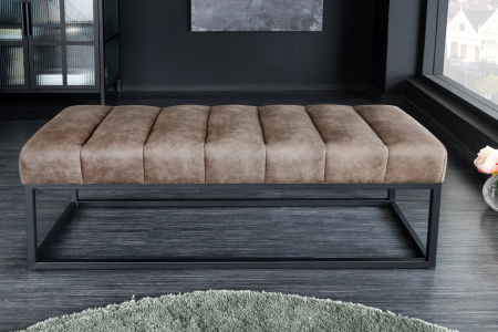 Bancă PETIT BEAUTÉ 110 cm microfibră gri taupe [4]