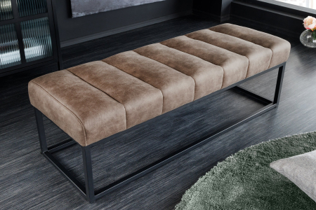 Bancă PETIT BEAUTÉ 110 cm microfibră gri taupe [3]