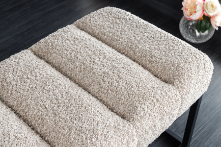 Bancă PETIT BEAUTÉ 110 cm, țesătură bouclé, culoare șampanie-greige [6]