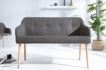 Bancă SCANDINAVIA 116 cm cu tapiterie din tesatura structurala si picioare din lemn de fag [2]