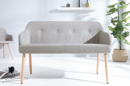 Bancă SCANDINAVIA 116 cm cu tapiterie din tesatura structurala si picioare din lemn de fag [2]
