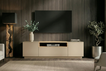 Comodă TV LOFT 160 cm, culoare gri-bej natural [2]