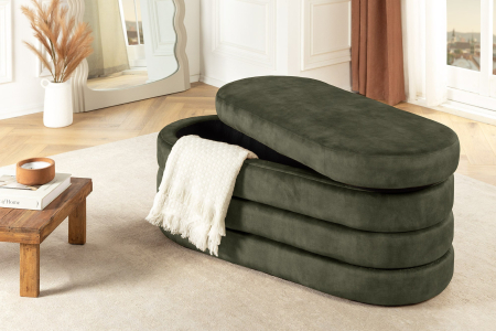 Bancă VOQUE 115 cm, verde catifea, cu spațiu de depozitare [5]