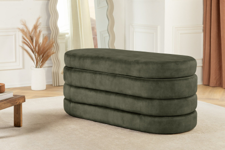 Bancă VOQUE 115 cm, verde catifea, cu spațiu de depozitare [2]
