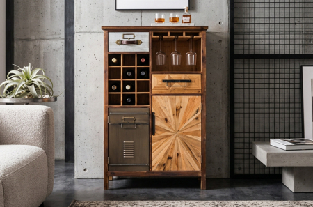 Bar ATELIER 120 cm din lemn de pin, maro vintage [2]
