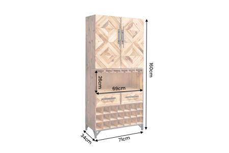 Bar BODEGA 160 cm din lemn de pin natural [9]