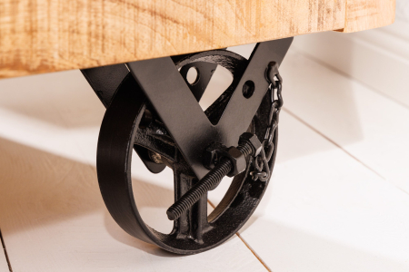 Bar BODEGA pe roti din lemn de mango, 80 cm [8]