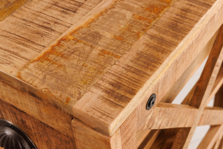 Bar BODEGA pe roti din lemn de mango, 80 cm [4]