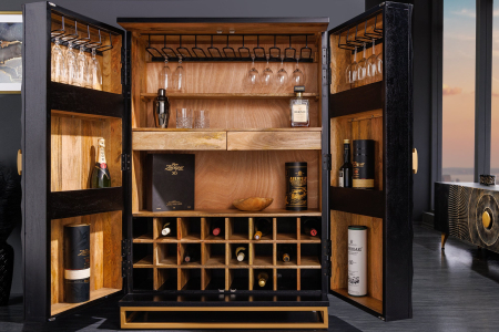 Bar GOLDEN SUNSET din lemn de mango negru, 140 cm [4]