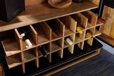 Bar GOLDEN SUNSET din lemn de mango negru, 140 cm [7]