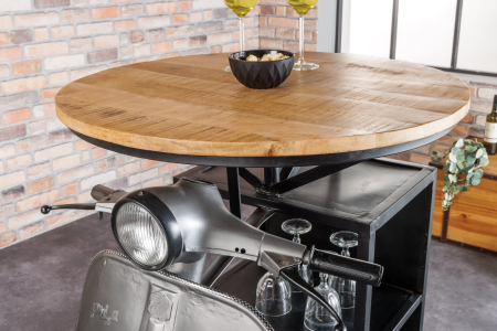 Bar SCOOTER din otel si lemn de mango, 120 cm [4]