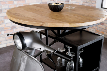 Bar SCOOTER din otel si lemn de mango, 120 cm [6]