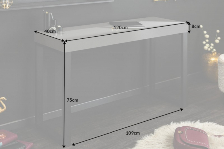 Birou din MDF gri lucios si metal 120x40 cm [6]