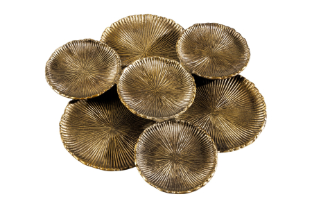 Decorațiuni - Bol ABSTRACT LEAF 7 tăvi 45 cm auriu