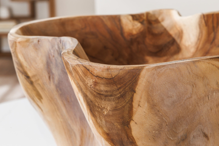 Bol decorativ FLOWERS 35 cm din lemn de tec natural [9]