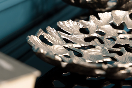 Bol decorativ FRUNZE DE GINKGO 50x30cm argintiu [5]