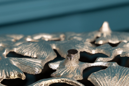 Bol decorativ FRUNZE DE GINKGO 50x30cm argintiu [7]