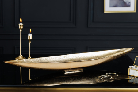Bol decorativ GOLD LEAF 80 cm, aluminiu auriu antic [2]