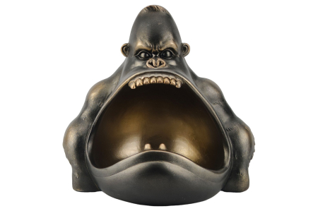 Bol decorativ KING APE 35 cm cu compartiment de depozitare, bronz [3]