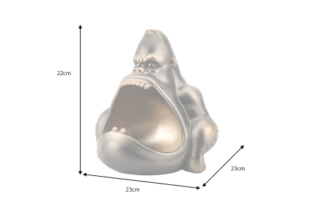 Bol decorativ KING APE 35 cm cu compartiment de depozitare, bronz [5]