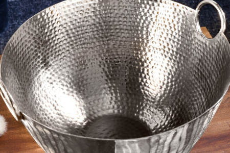 Bol decorativ ORIENT 40 cm cu efect de ciocănit argintiu [6]