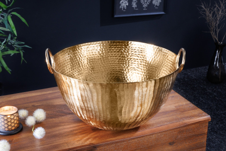 Bol decorativ ORIENT 40 cm cu efect de lovituri de ciocan auriu [3]