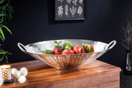 Bol decorativ ORIENT 55 cm cu efect de ciocănit argintiu [2]