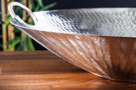 Bol decorativ ORIENT 55 cm cu efect de ciocănit argintiu [4]