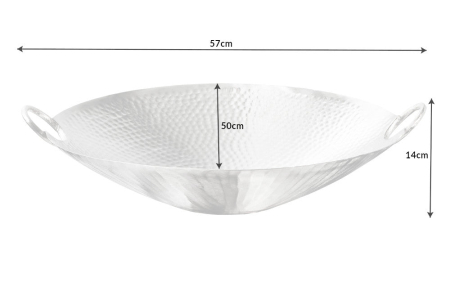 Bol decorativ ORIENT 55 cm cu efect de ciocănit argintiu [8]