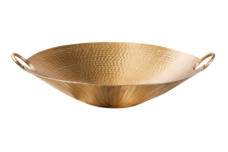 Decorațiuni - Bol decorativ ORIENT 55 cm cu efect de lovituri de ciocan auriu