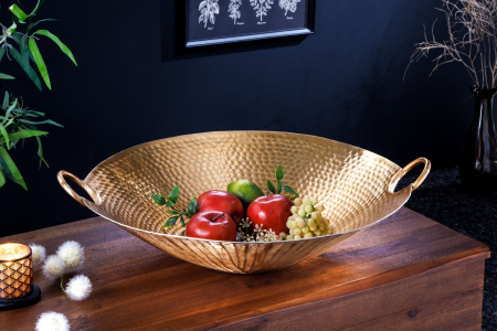 Bol decorativ ORIENT 55 cm cu efect de lovituri de ciocan auriu [2]