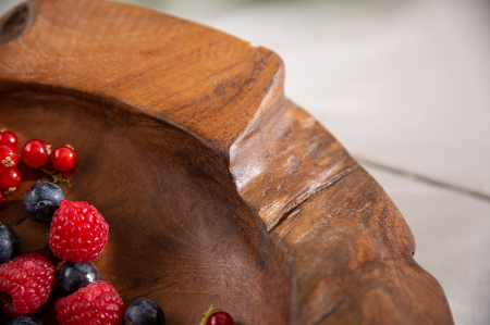 Bol din lemn de rădăcină 30 cm, lemn de tec natural [6]